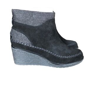 Pendleton Arago Wedge Water Resistant Wool Leather Boot Black 8.5